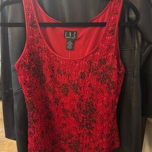 Closet CLEANOUT Sale ‼️|| INC International Concepts Women's Red Lace Top